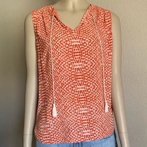 Dalia | Vibrant Print Split Neck Sleeveless Top